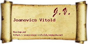 Joanovics Vitold névjegykártya